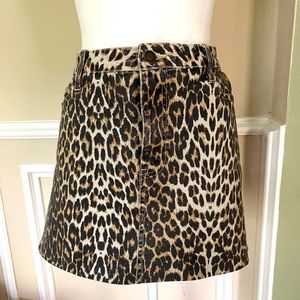 Angel Kiss Leopard Denim Mini Skirt